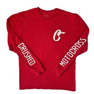 Crushed Motocross Shirt Mens M Long Sleeve‎ Red Dirt Bike Outdoors Racing Punk